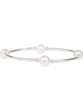 Elegant 8mm White Pearl Blessing Bracelet | Spiritual Jewelry Gift for Her